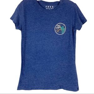 FREE STATE ll Blue Round Neck Short Sleeve Tee